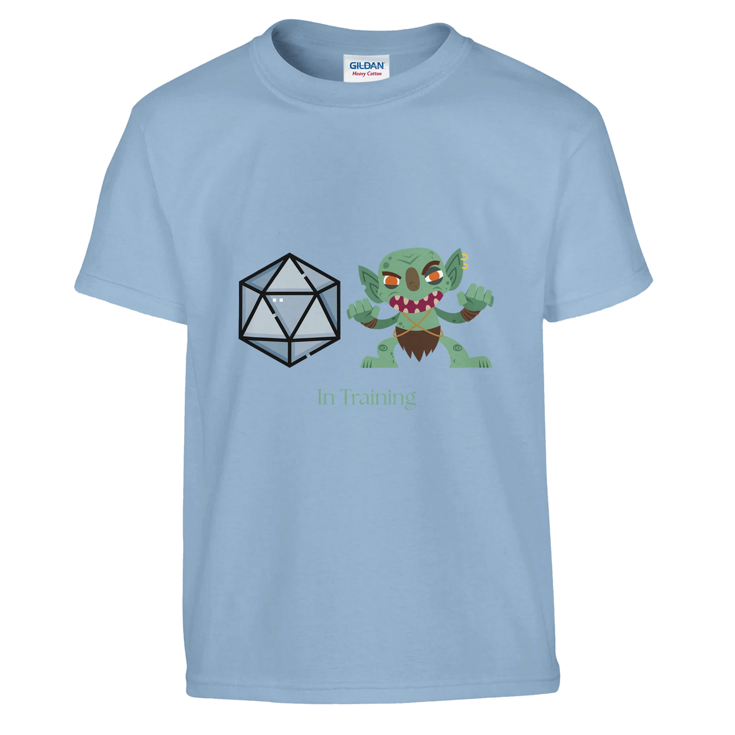Dice Goblin kids gaming t-shirt front design - D&D themed children's apparel