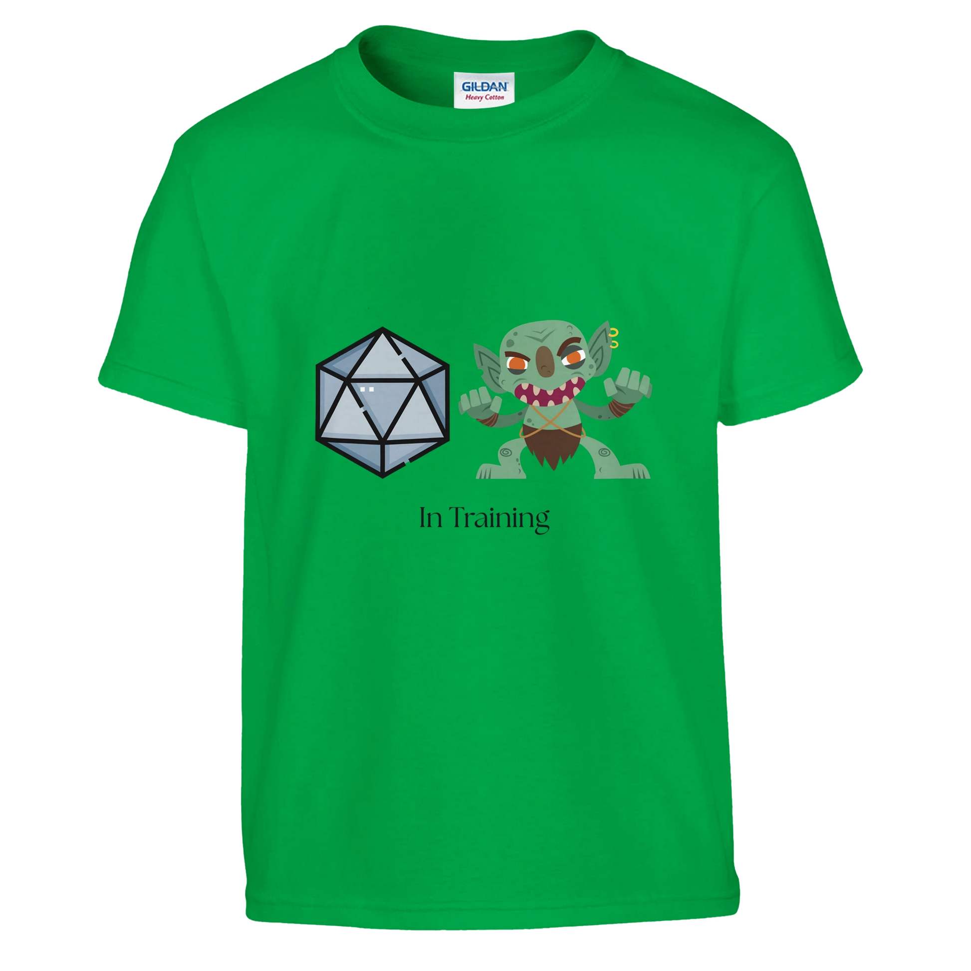Gaming kids t-shirt in green- Dice Goblin family gaming apparel