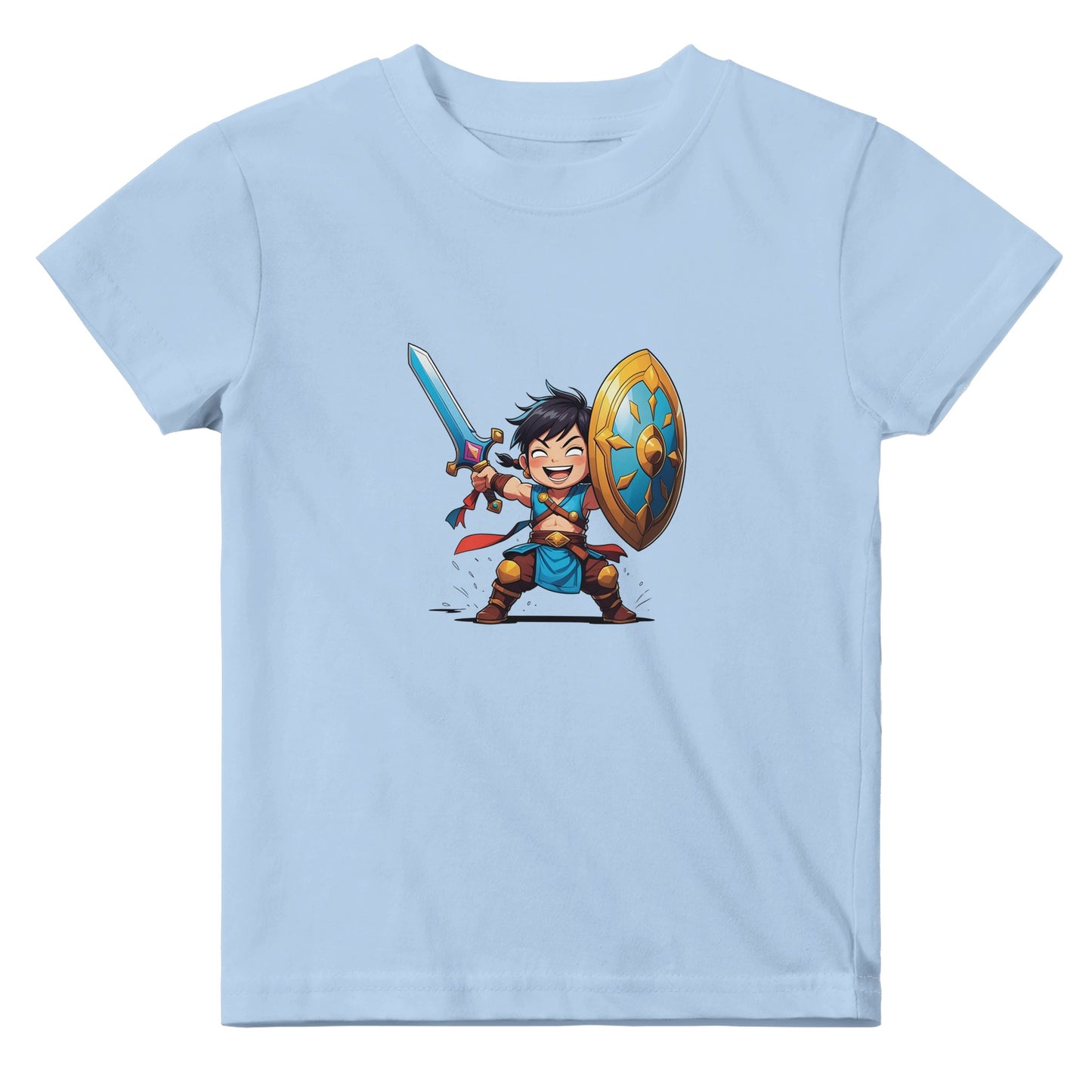 Baby shirt featuring a D&D-inspired fighter design. Includes fantasy-themed artwork with bold weapons and playful, adventurous style for little warriors.
