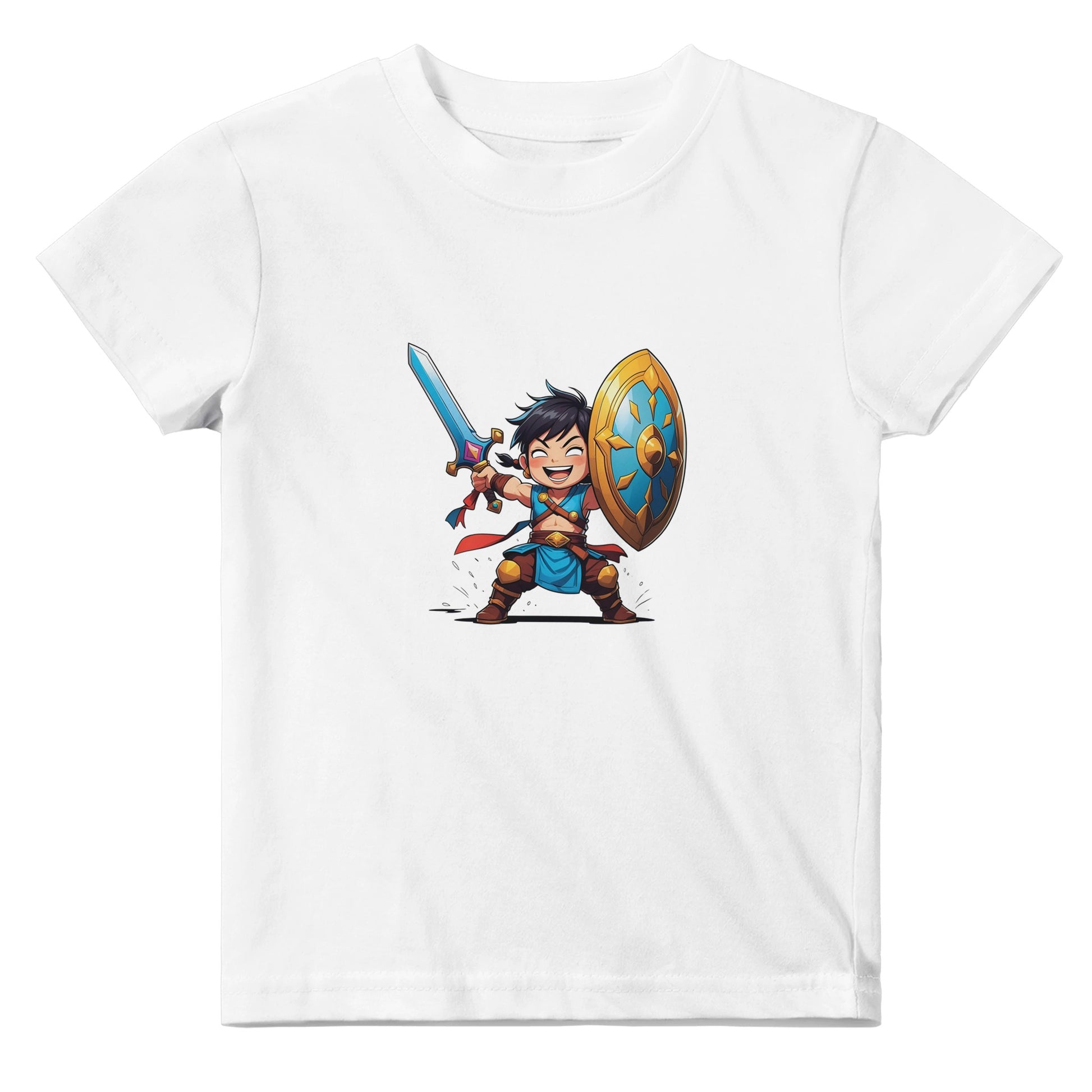Baby shirt featuring a D&D-inspired fighter design. Includes fantasy-themed artwork with bold weapons and playful, adventurous style for little warriors.