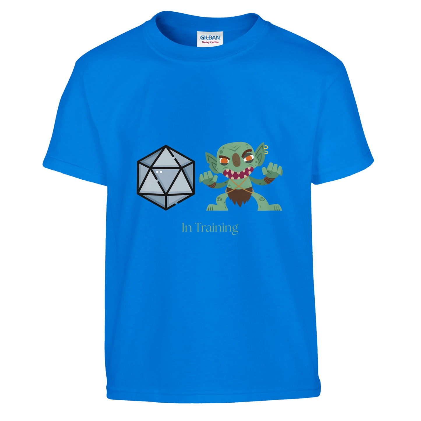 Dice Goblin t-shirt detail - soft cotton kids gaming clothing