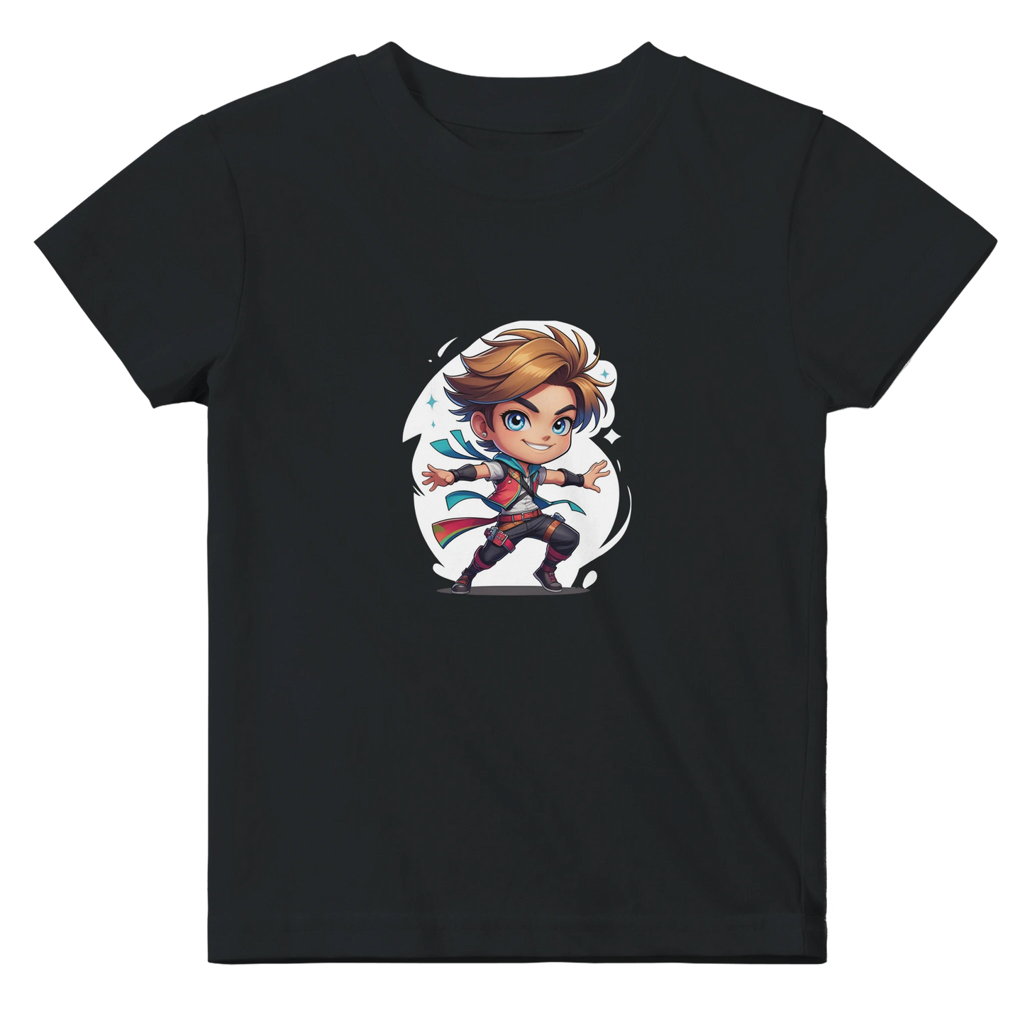 Baby wearing a black t-shirt with bold white fantasy-style lettering that reads “Level 1 Rogue.” Ideal for tabletop RPG fans and Dungeons & Dragons families.