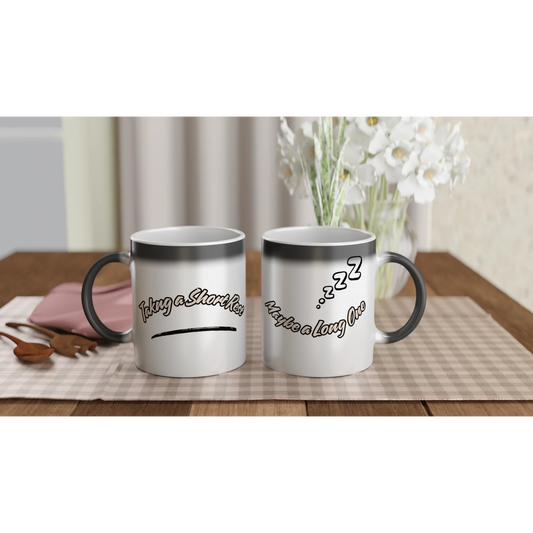 White ceramic mug with 'Magic Long or Short Rest' text design, perfect for tabletop gaming enthusiasts and coffee lovers.