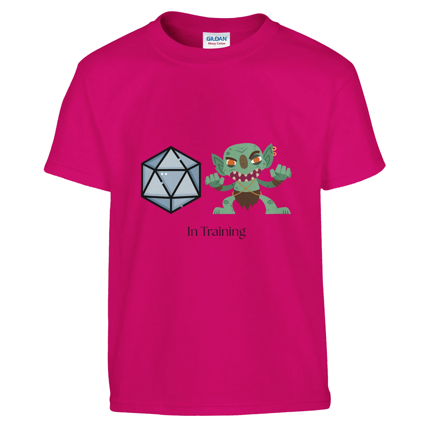 Gaming kids t-shirt in Pink? - Dice Goblin family gaming apparel