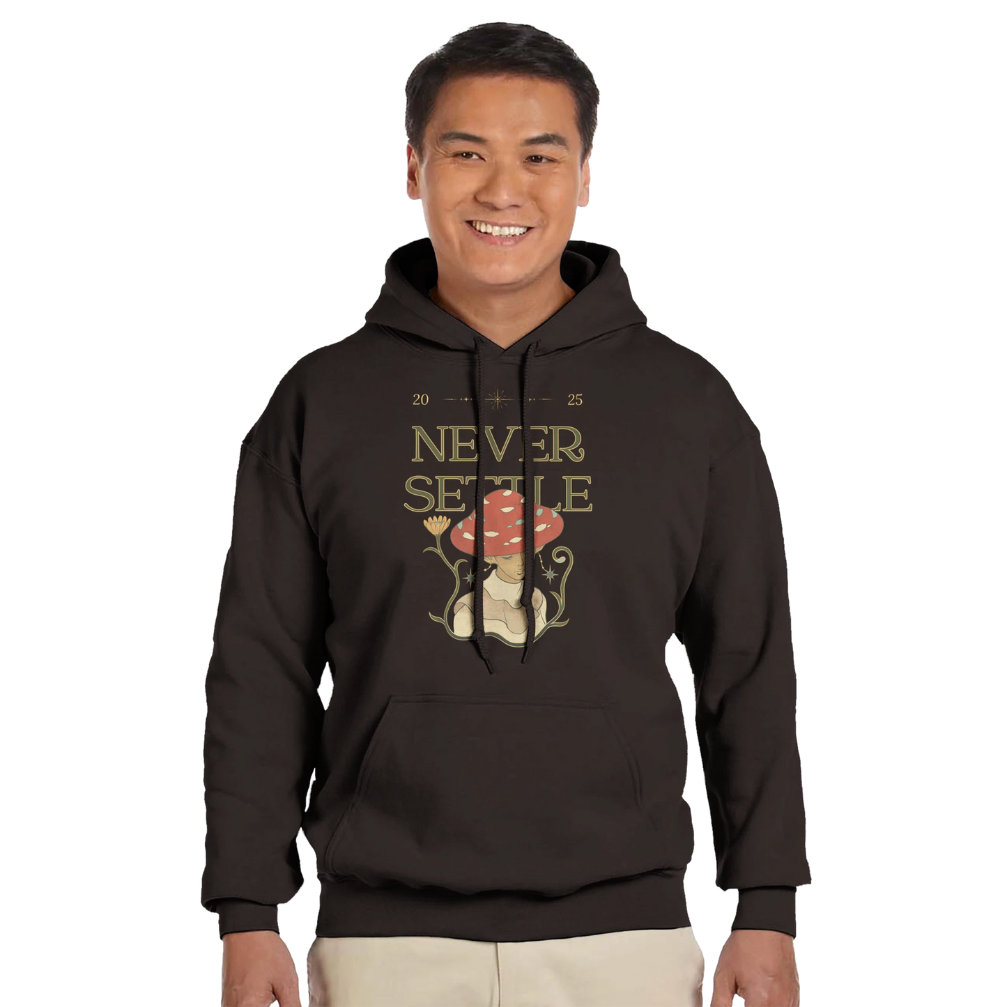 Mushroom motivations cute motivational fungi illustration, Gildan 18500 fit and quality.