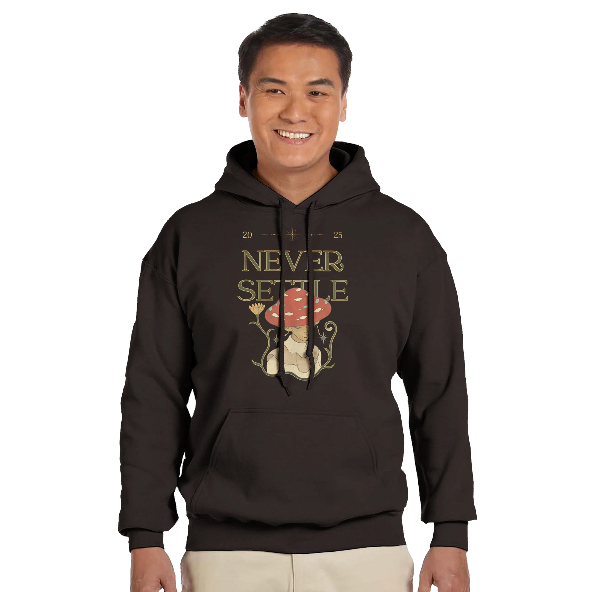 Mushroom motivations cute motivational fungi illustration, Gildan 18500 fit and quality.