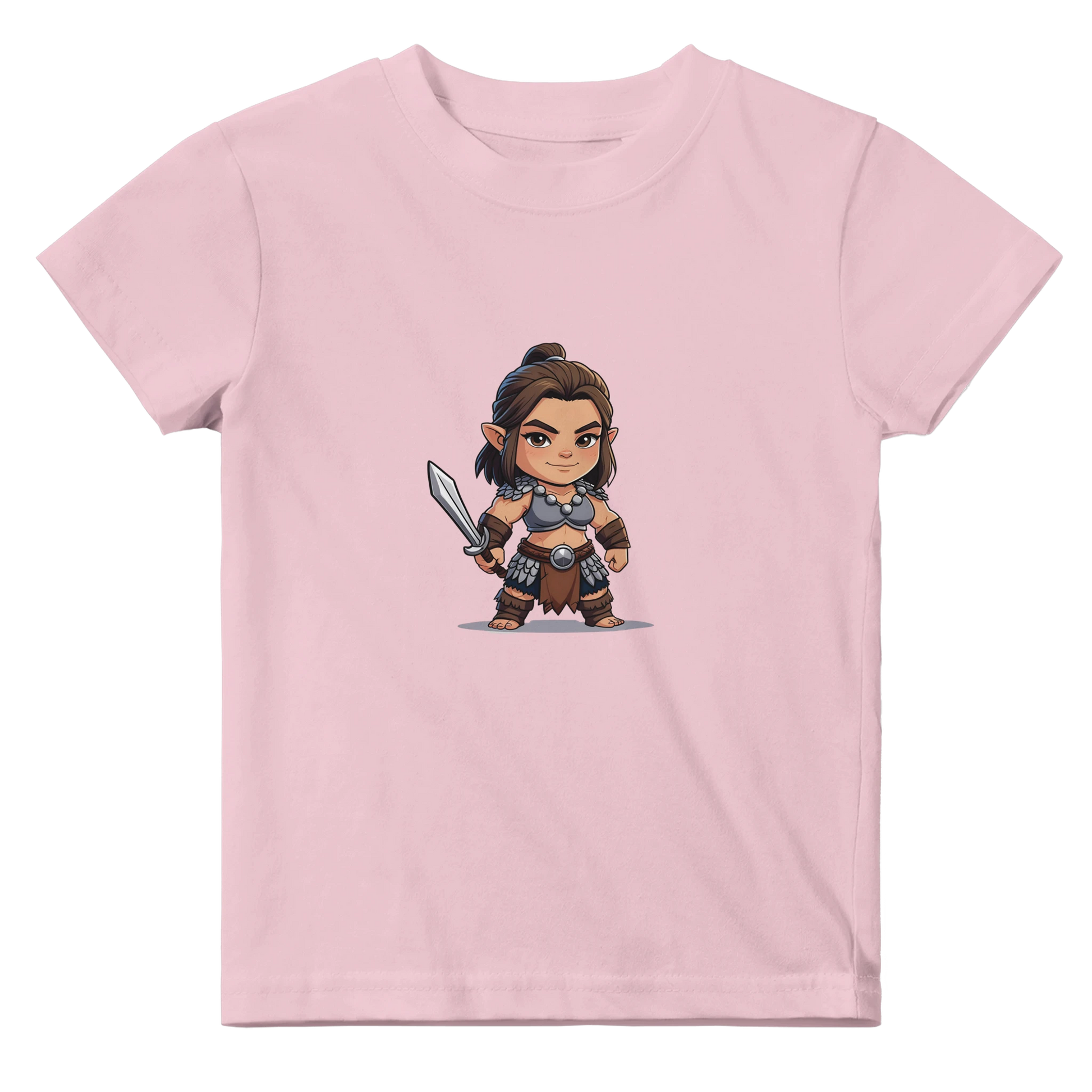 Baby-Barian Girl short sleeve tshirt featuring cute gaming barbarian character design for infants