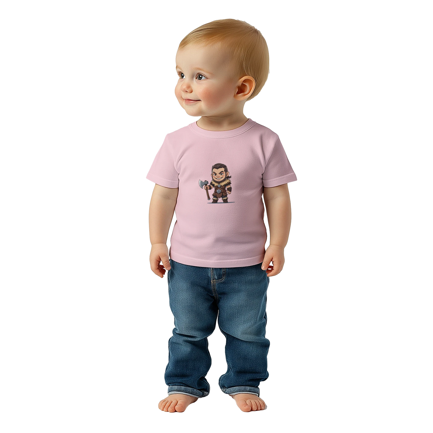 Gaming RPG-style Baby-barian Boy character design teeshirt.