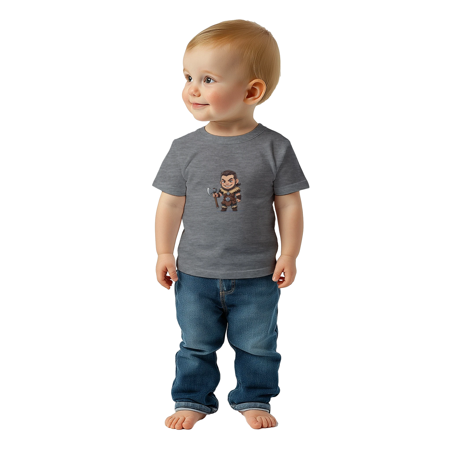 Gaming RPG-style Baby-barian Boy character design teeshirt.