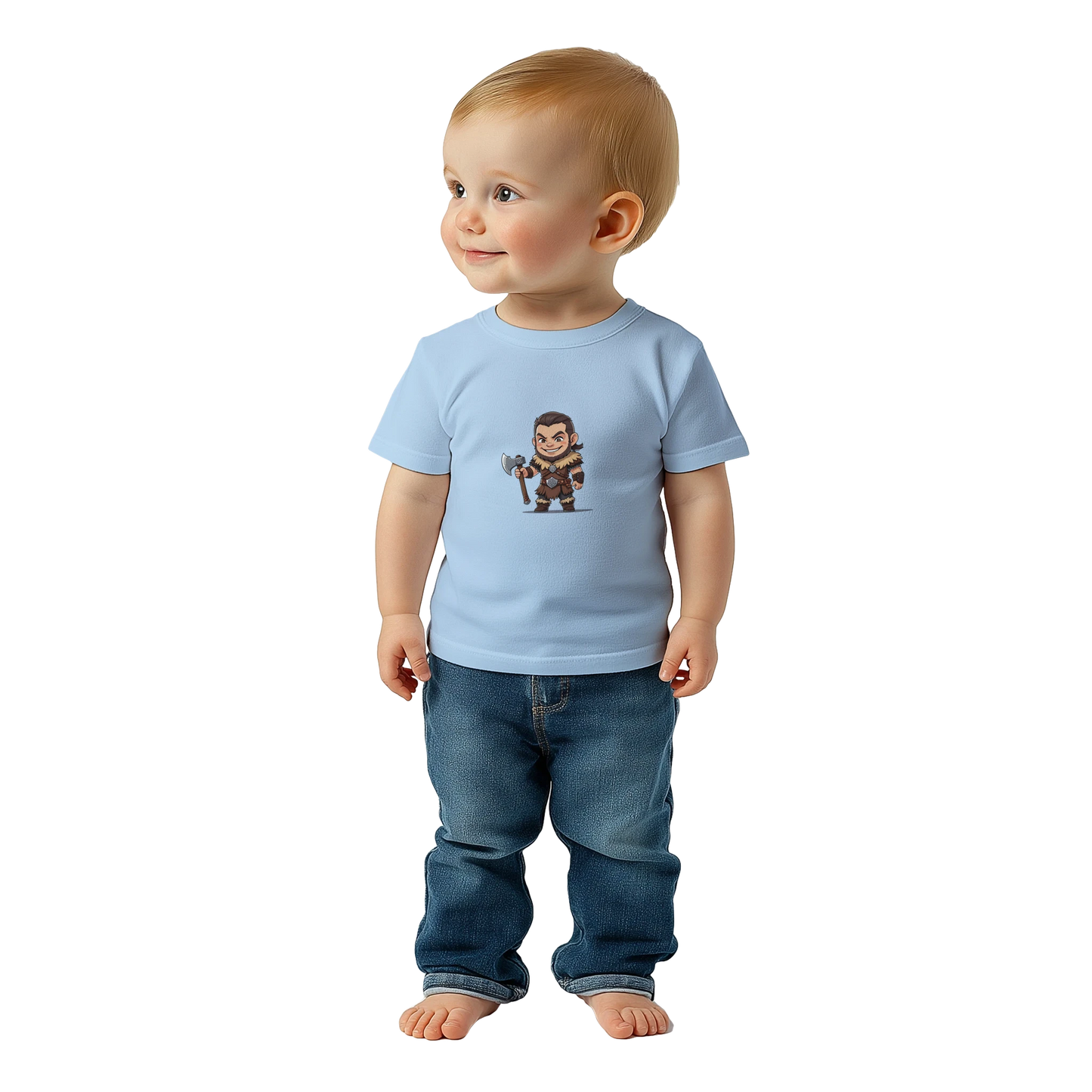 Gaming RPG-style Baby-barian Boy character design teeshirt.