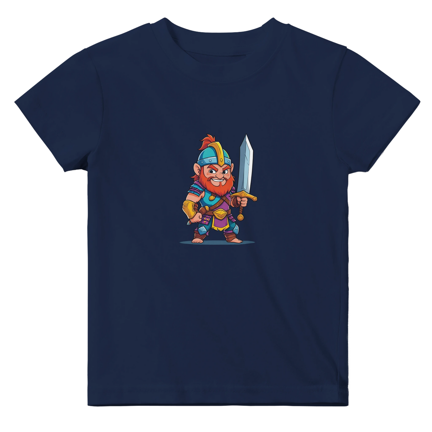 Baby t-shirt featuring a D&D-inspired fighter design with the subclass "Stick Sword Specialist." Illustrated with playful weapons and bold fantasy style