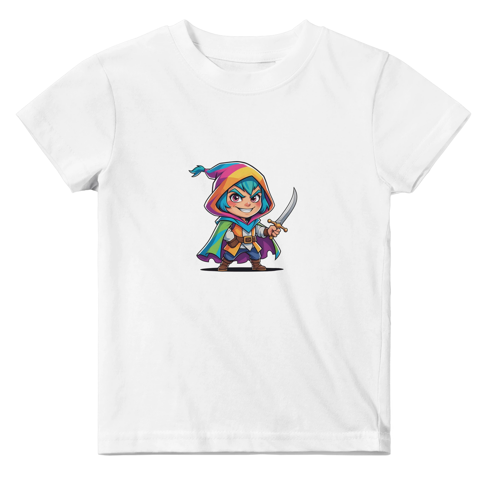 Baby wearing a black t-shirt with bold white fantasy-style lettering that reads “Level 1 Rogue.” Ideal for tabletop RPG fans and Dungeons & Dragons families. 