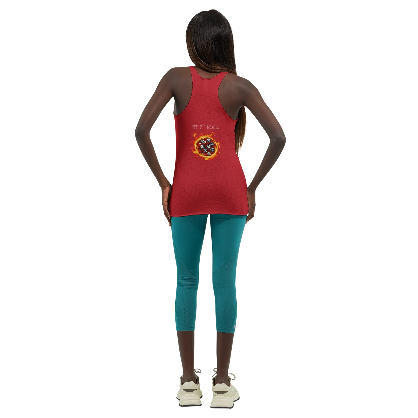 Comfortable tank top featuring 'Big Spell Energy - 7th LvL Fireball' text design, perfect for tabletop RPG players and fantasy gaming enthusiasts.