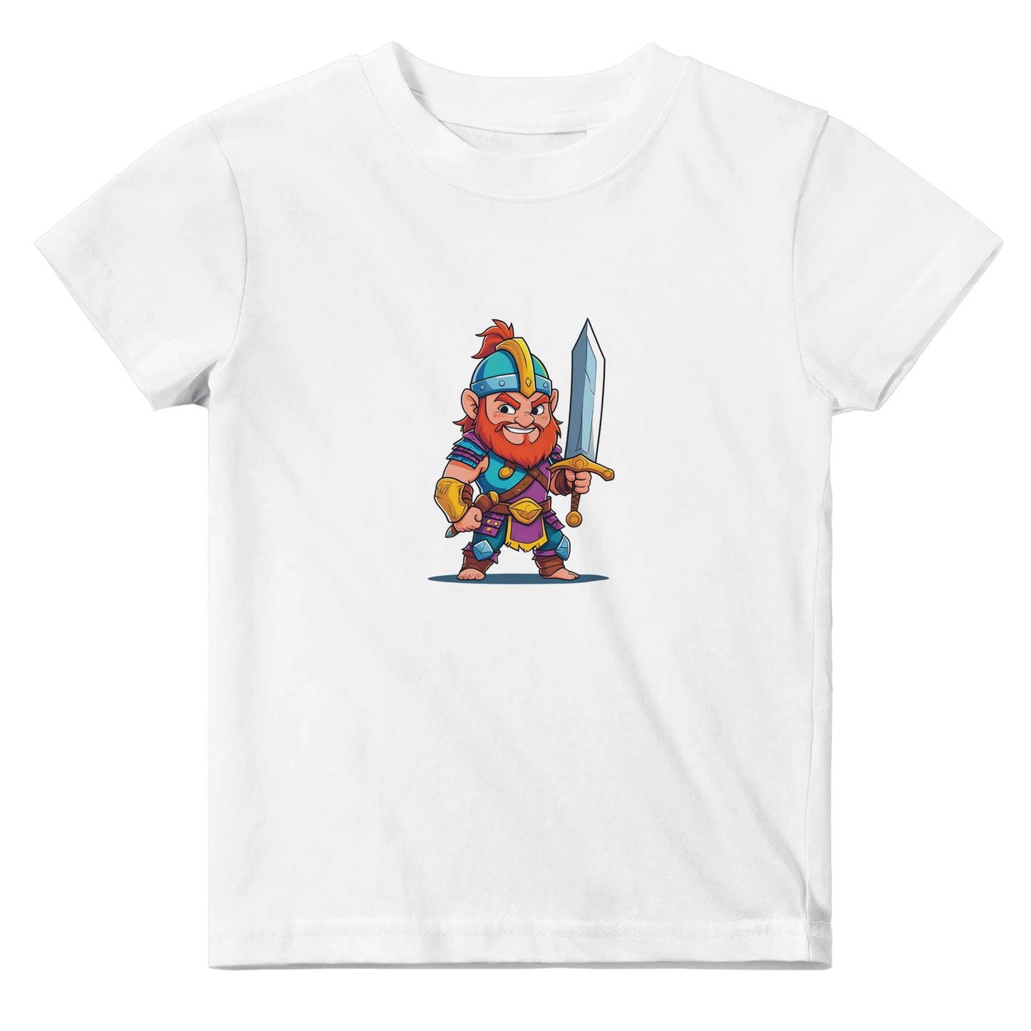 Baby t-shirt featuring a D&D-inspired fighter design with the subclass "Stick Sword Specialist." Illustrated with playful weapons and bold fantasy style
