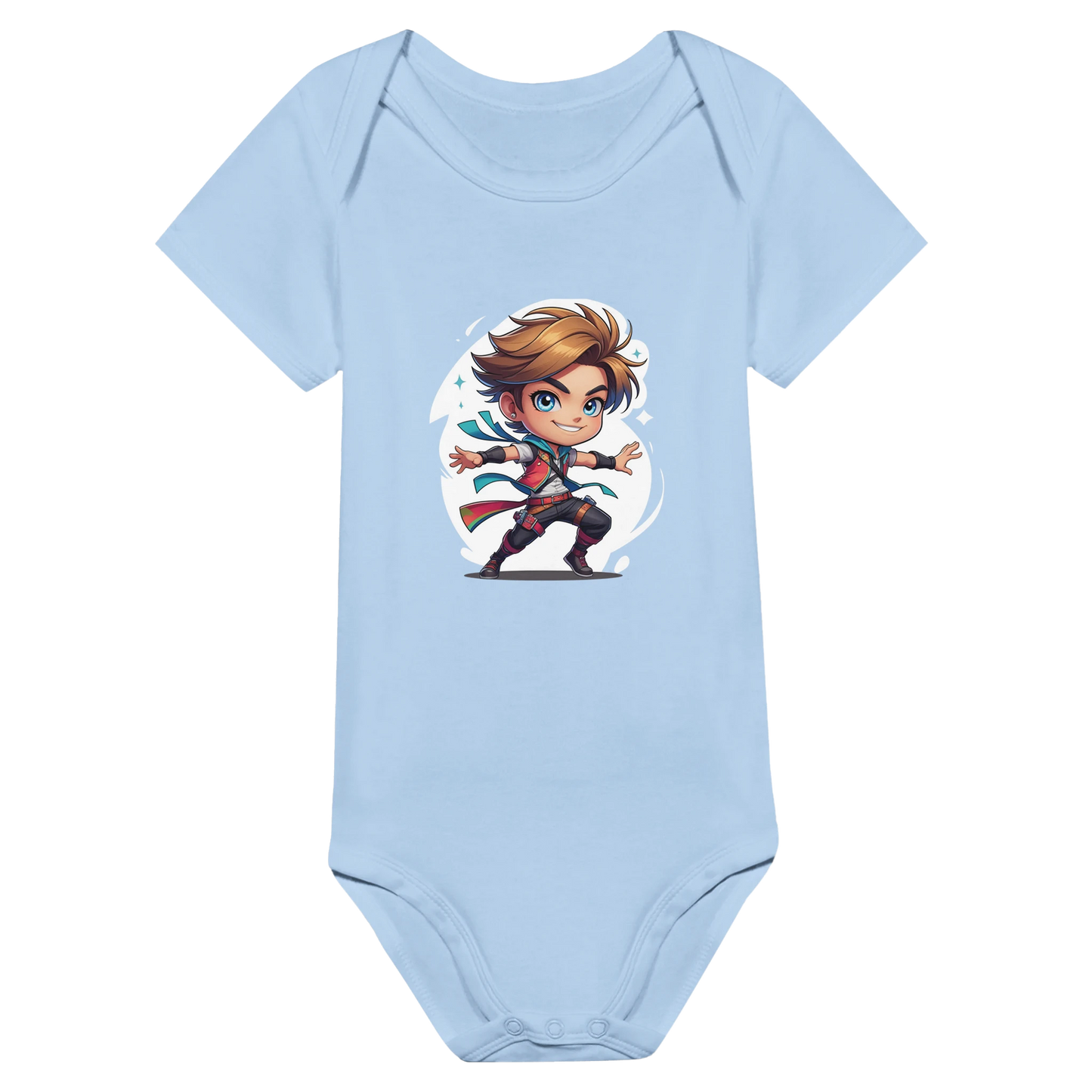 Infant bodysuit with fantasy-themed rogue. D&D-inspired baby outfit perfect for game nights, baby showers, or nerdy parents.