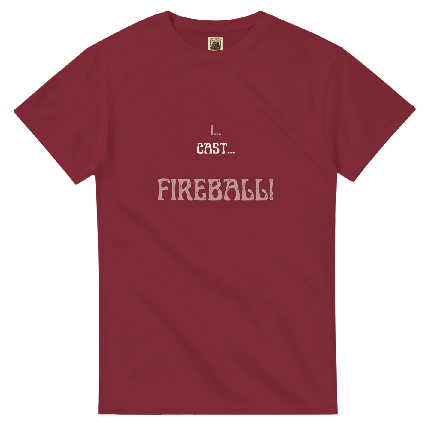 Comfortable t-shirt featuring 'Big Spell Energy - 7th LvL Fireball' text design, perfect for tabletop RPG players and fantasy gaming enthusiasts.