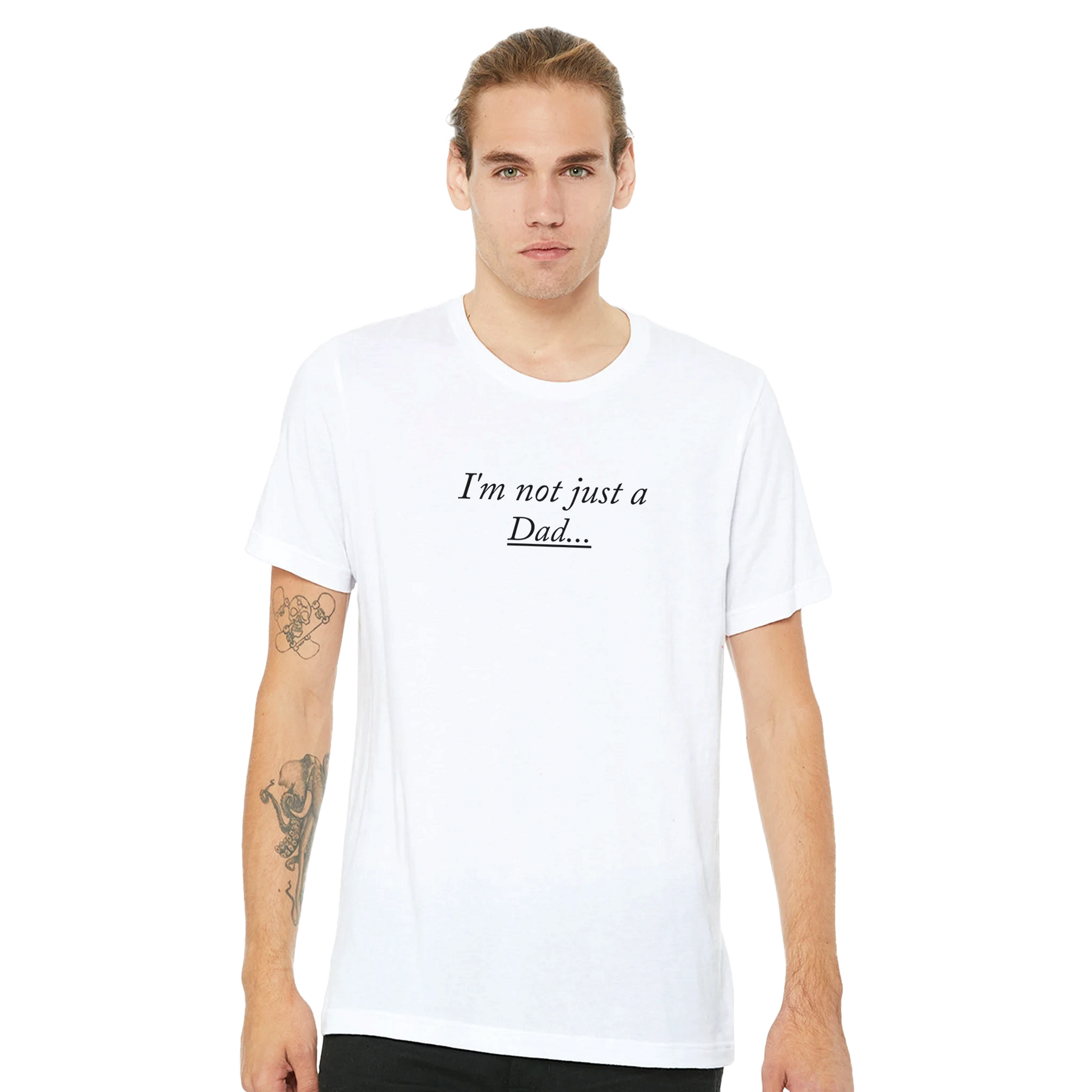 Comfortable shirt featuring 'Dice Goblin Dad' text design with gaming dice graphics, perfect for tabletop gaming fathers and RPG enthusiasts.