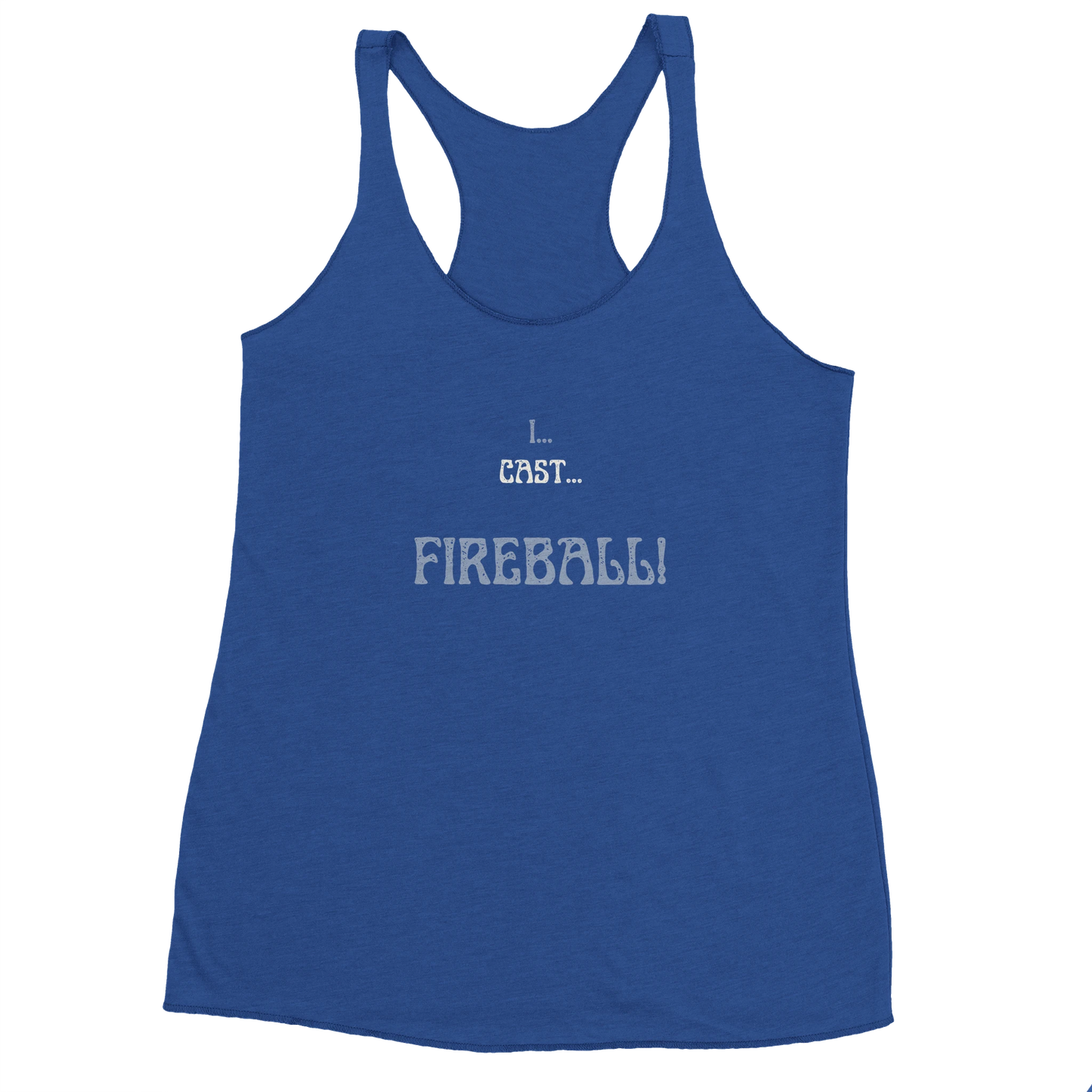 Comfortable tank top featuring 'Big Spell Energy - 7th LvL Fireball' text design, perfect for tabletop RPG players and fantasy gaming enthusiasts.