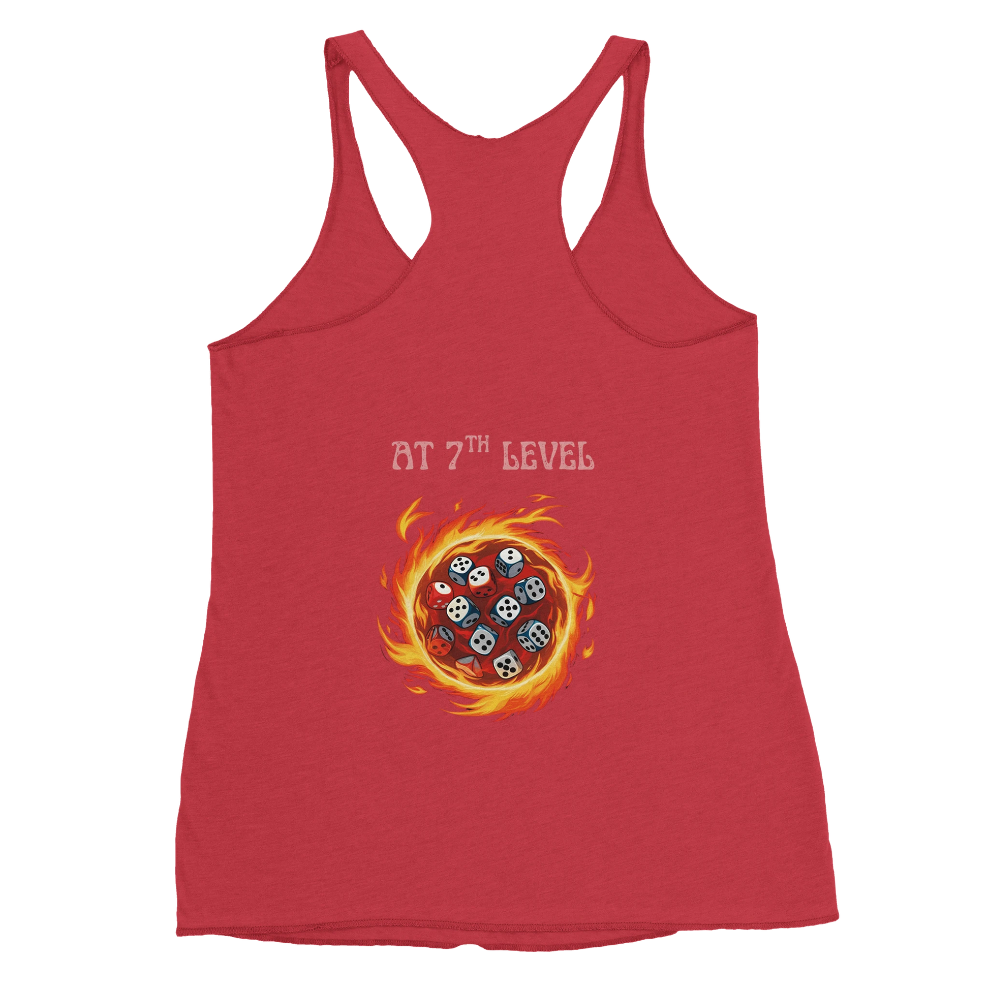Comfortable tank top featuring 'Big Spell Energy - 7th LvL Fireball' text design, perfect for tabletop RPG players and fantasy gaming enthusiasts.