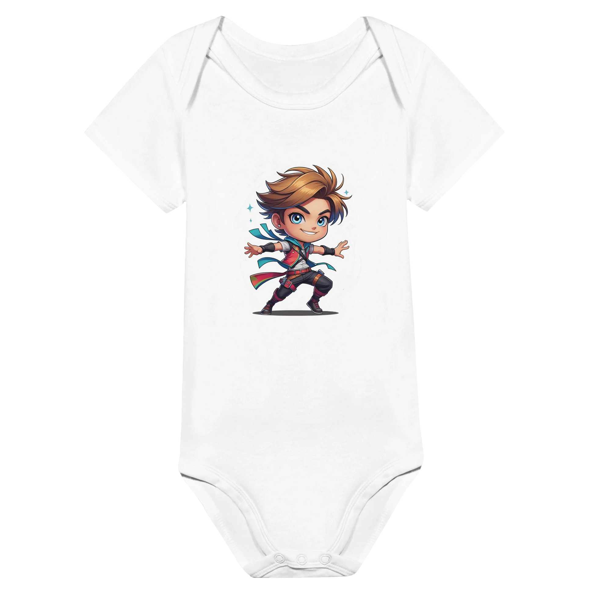 Infant ibodysuit with fantasy-themed rogue. D&D-inspired baby outfit perfect for game nights, baby showers, or nerdy parents.