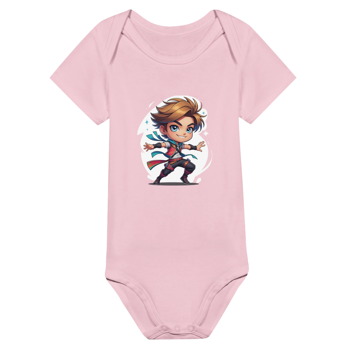 Infant bodysuit with fantasy-themed rogue. D&D-inspired baby outfit perfect for game nights, baby showers, or nerdy parents.