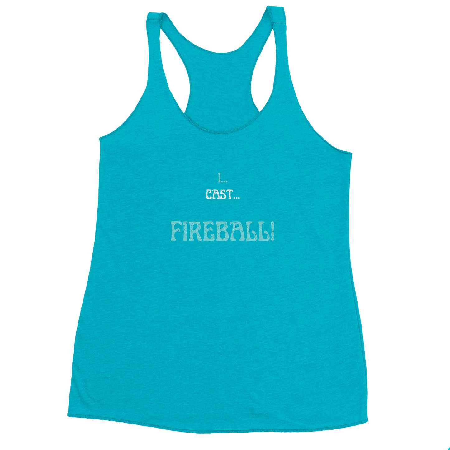 Comfortable tank top featuring 'Big Spell Energy - 7th LvL Fireball' text design, perfect for tabletop RPG players and fantasy gaming enthusiasts.
