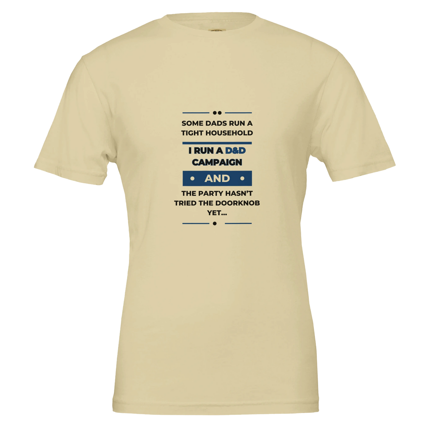 Some Dads Run Adventures graphic design on Father's Day gaming shirt, D&D dad humor tee