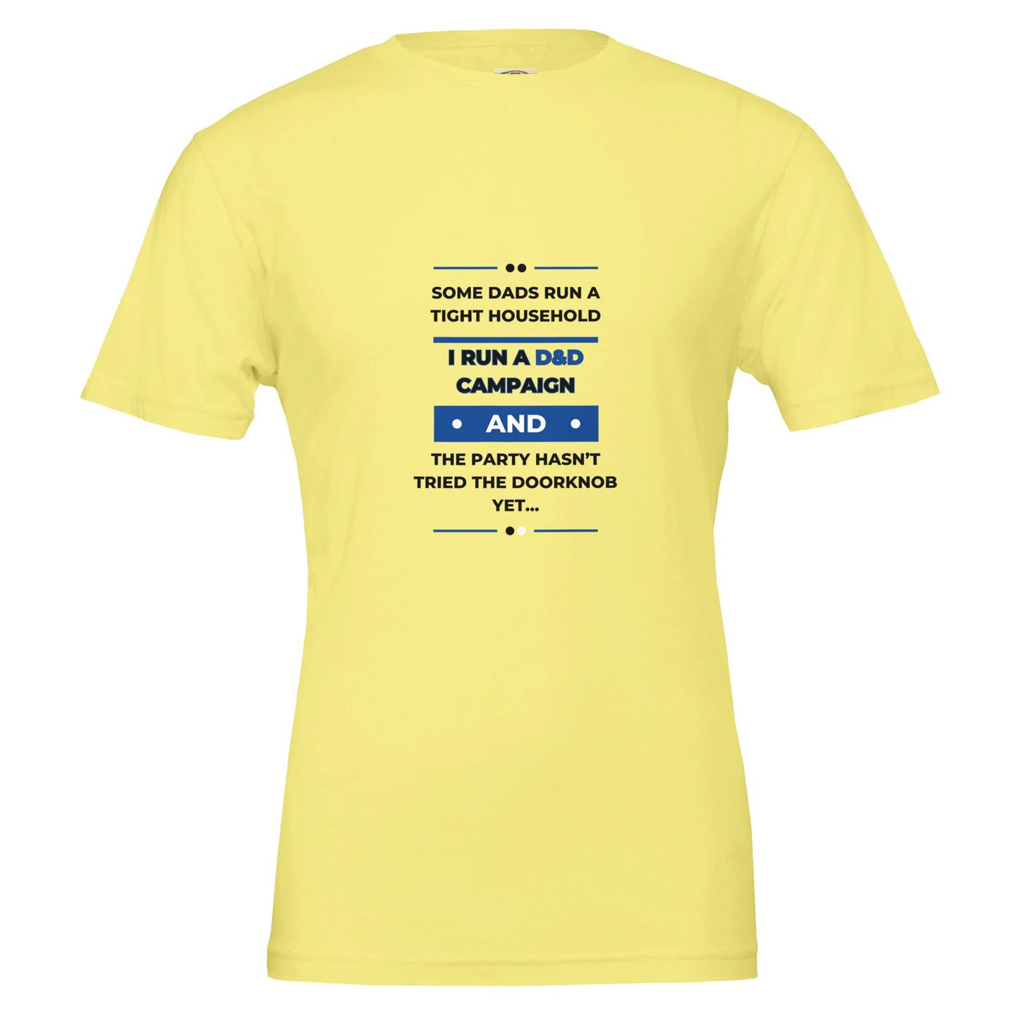 Some Dads Run Adventures graphic design on Father's Day gaming shirt, D&D dad humor tee